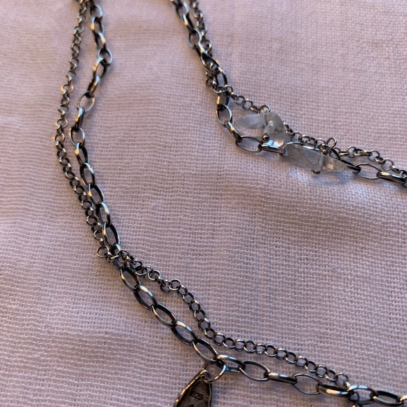 Silpada 925 Sterling Silver Crystal Long Tassel Necklace - Picture 8 of 9